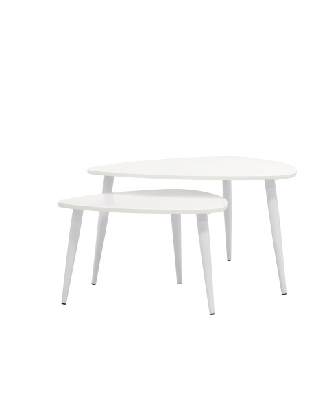 Набор журнальных столиков Агата 80 и 60 см (Журнальный стол Агата белый)