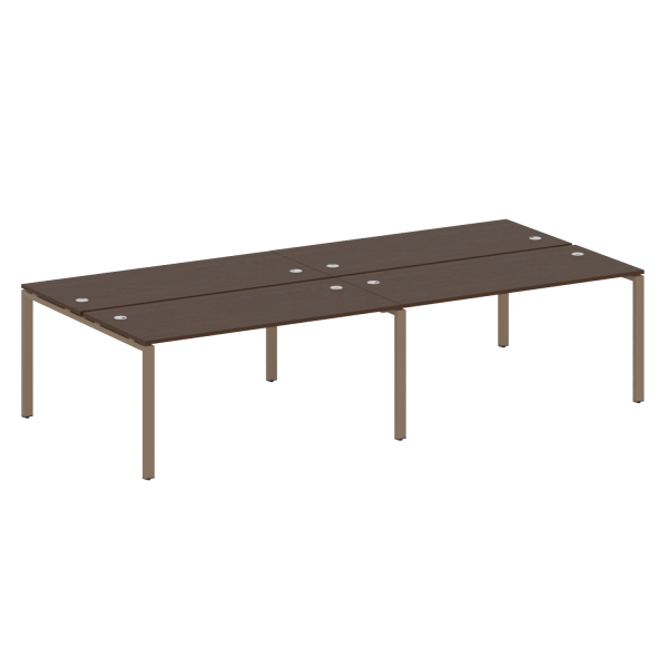 Рабочая станция на 4 раб. места Metal System Style БП.СМ-4.4 3200x1475x750 (Венге Цаво/Мокко металл)