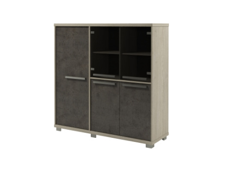 Шкаф трехсекционный с гардеробом, левый Vestar Z-33-01л 1556x500x1538 (Дуб Галифакс белый/Бетон Чикаго)