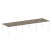 Переговорный стол 3 столешницы Metal System Style БП.ПРГ-3.3 4200x1235x750 (Дуб Наварра/Серый металл)