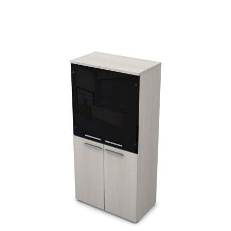 9Ш.004.12 Шкаф со стеклом (800x450x1645) (Ivory)