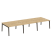Рабочая станция на деревянных опорах Onix Wood OW.D.RS-6.3.7 4140x1475x750 (Тиквуд Светлый/Дуб Темный)