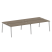 Рабочая станция на 4 рабочих места на А-образном м/к Metal System Style БА.СМ-4.4 3200x1475x750 (Дуб наварра/Серый металл)