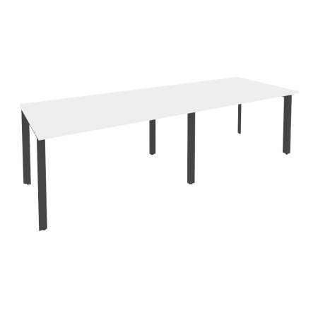 Стол переговорный Onix O.MP-PRG-2.3 2760x980x750 (Белый Бриллиант/Черный металл)