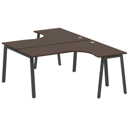 Рабочая станция криволинейная Metal System Style БА.РАС-СА-2.4 1600x2435x750 (Венге Цаво/Антрацит металл)