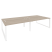 Рабочая станция на О-образном м/к Onix O.MO-D.RS-4.4.7 3160x1475x750 (Тиквуд Темный/Белый Металл)