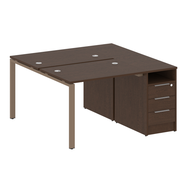 Рабочая станция с опорной тумбой Metal System Style БП.РС-СТП-2.1 1412x1475x750 (Венге Цаво/Мокко металл)