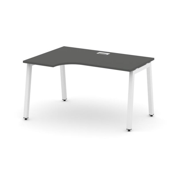 Стол рабочий эргономичный SN-5A.SPA-001(L) (1380х600/980х750) (Антрацит/Металл Белый)