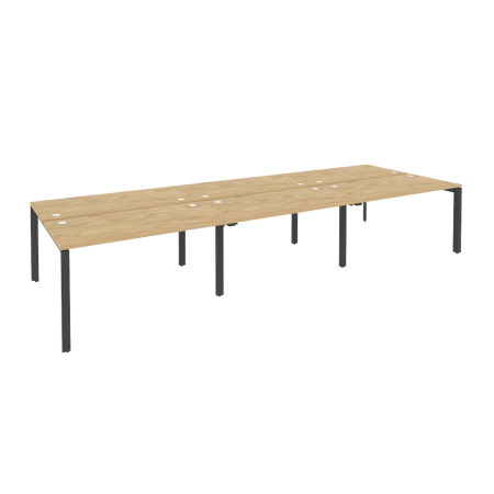 Рабочая станция на П-образном м/к Onix O.MP-D.RS-6.3.7 4140x1475x750 (Тиквуд Светлый/Черный металл)