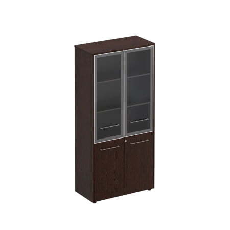 Шкаф со стеклянными дверями высокий Reventon МЕ 343 940x460x1960 (Венге темный)