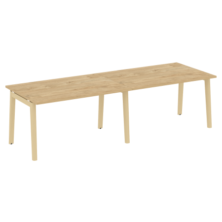 Стол переговорный на деревянных опорах Onix Wood OW.PRG-2.3 2760x980x750 (Тиквуд Светлый/Дуб Светлый)