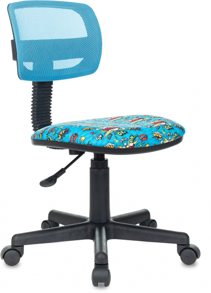 Кресло детское CH-299 голубой TW-31 сиденье мультиколор бум сетка/ткань крестов. пластик (Мультиколор)