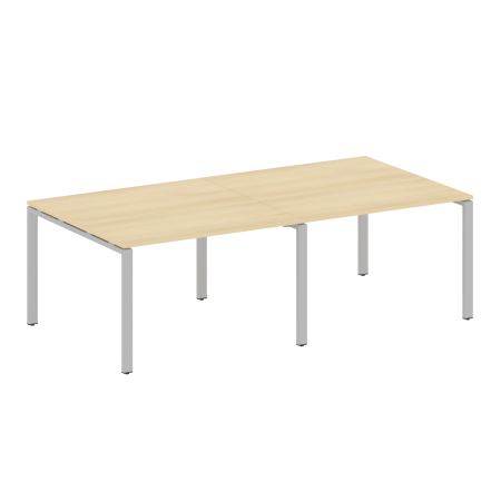 Переговорный стол 2 столешницы Metal System Style БП.ПРГ-2.2 2400x1235x750 (Акация/Серый металл)