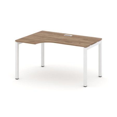 Стол рабочий эргономичный SN-5P.SPA-022(L) (1580х800/980х750) (Дуб Табак/Металл Белый)