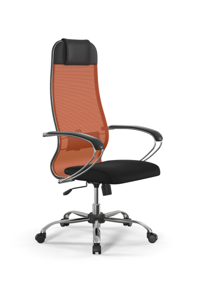 Кресло для руководителя Метта Sit 10 B1-180K - X2+UMF(X1) /Um00/Wh00/K1cL(M09.B21.G20.W01) (Черный | Оранжевый)