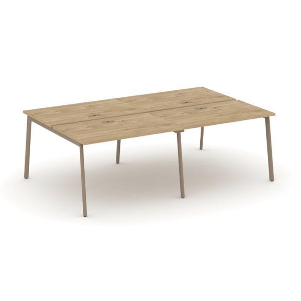Рабочая станция 4 места ES.D.RS-4.2-LP (2360х1500х750) (Тиквуд Светлый/Металл Латте)