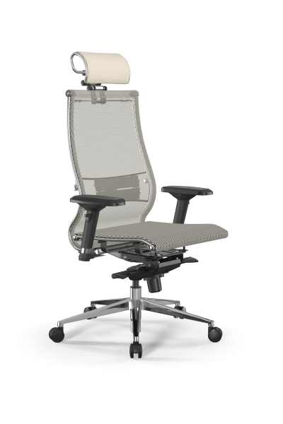 Кресло для руководителя Метта Samurai L2-5D - TS /Kc00/Nc00/D04P/H2cL-3D(M06.B32.G11.W03) (Молочный)