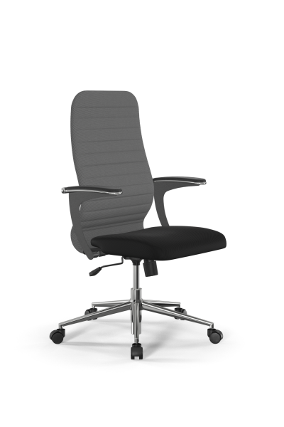 Кресло для руководителя Метта Sit 8 B2-10U - UMF(X1) /Uh02/Wh00/U1mL-b(M09.B23.G18.W01) (Светло-серый | Черный)