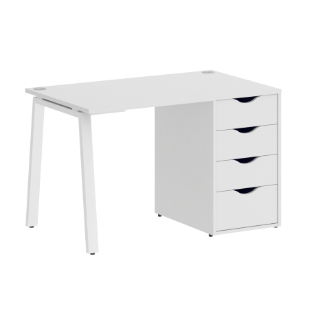 Стол письменный VR.SP-3-118.4.A 1180x720x750 (Белый/Белый Металл)