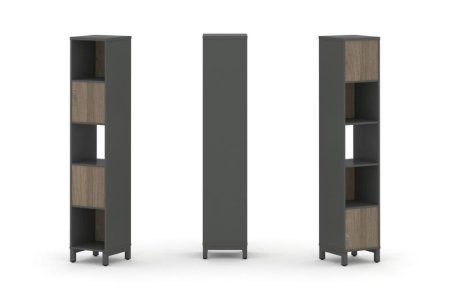 Набор стеллажа 2-х сторонний, 5 ярусов SN.NSD-511 (387х400х1982) (Антрацит/Вяз Благородный/Металл Антрацит)