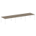 Переговорный стол 3 столешницы Metal System Style БП.ПРГ-3.4 4800x1235x750 (Дуб Наварра/Серый металл)