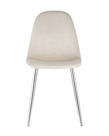 Стул Валенсия велюр кремовый хромированные ножки (Стул Валенсия кремовый)