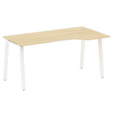 Стол криволинейный правый Metal System Style БА.СА-1 Пр 1600x900x750 (Акация/Белый металл)