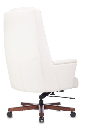 Кресло руководителя _DUKE белый кожа крестов. металл/дерево (Белый)