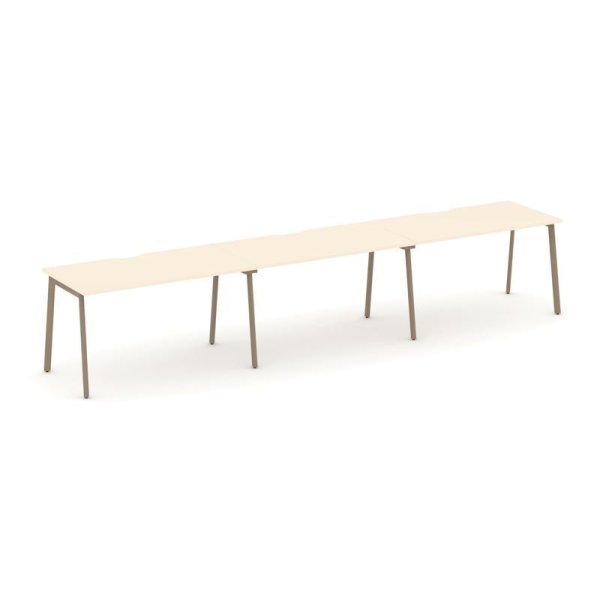 Рабочая станция 3 места ES.RS-3.3-VP (4140х730х750) (Сатин/Металл Латте)