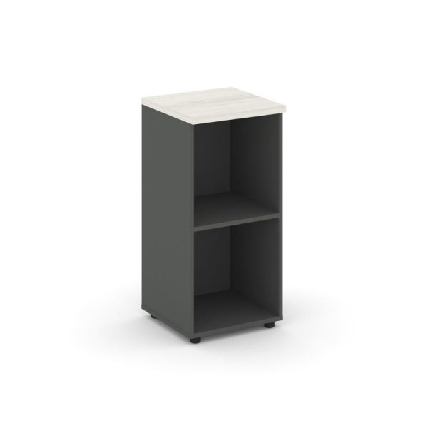 Стеллаж низкий узкий SN.STU-300 (400х400х833) (Антрацит/Дуб Наварра)