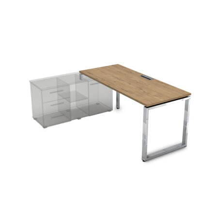 Стол рабочий, прямолинейный, левый Gloss НСТЛ-О.984 1600x800x750 (TeakwoodХром)