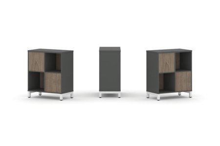 Набор стеллажа 2-х сторонний, 2 яруса SN.NSD-221 (754х400х881) (Антрацит/Вяз Благородный/Металл Белый)