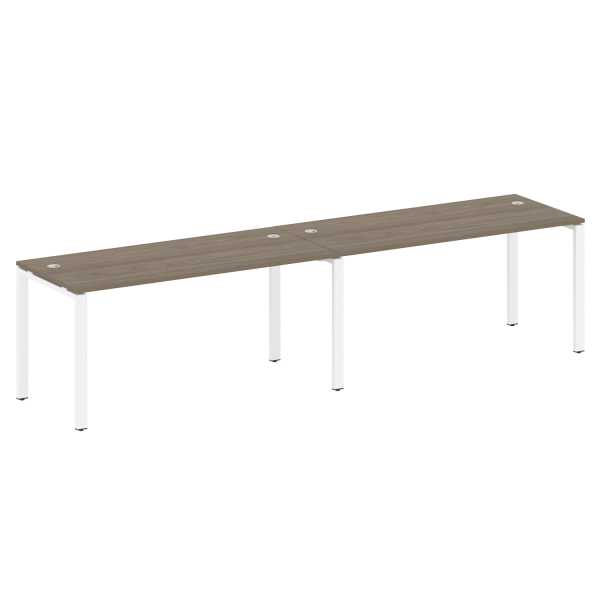 Рабочая станция на 2 раб.места Metal System Style БП.СМ-2.4 3200x720x750 (Вяз/Белый металл)