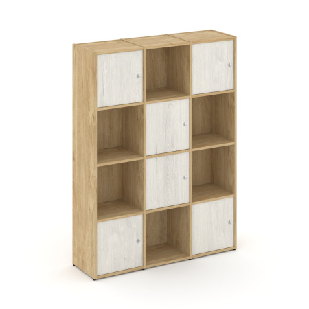 Стеллаж Locker Plus LK.K-006 1188x350x1593 (Тиквуд Светлый | Дуб Наварра)