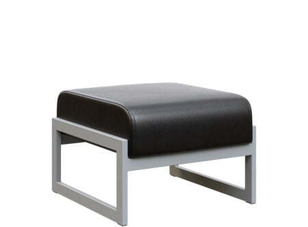 Банкетка одноместная MD.B1  (655х700х700) (Oregon Черный арт.16/Серый металл)