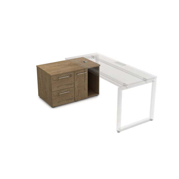 Тумба с двумя ящиками и дверкой Gloss line 9НТ.010 1000x600x620 (Teakwood)