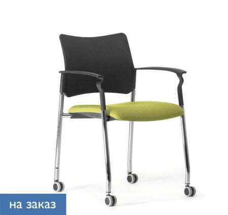 PINKO Кресло на колёсах с подлокотниками (Черный/Зеленый)