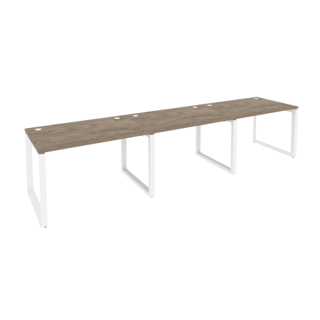 Рабочая станция на О-образном м/к Onix O.MO-RS-3.2.8 3540x800x750 (Тиквуд Темный/Белый Металл)