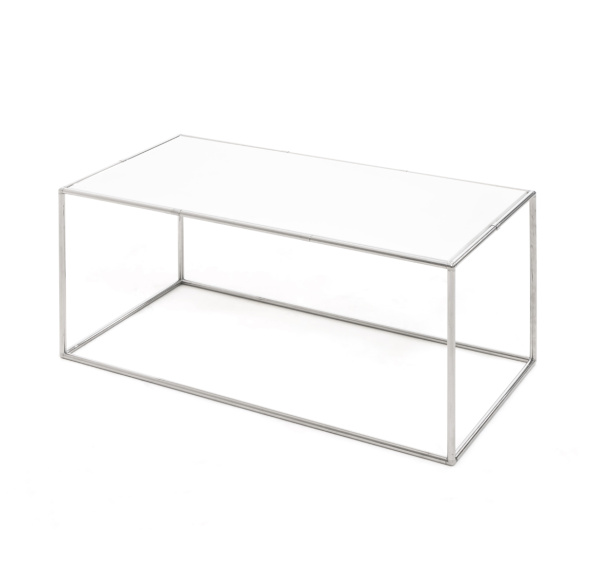 FESTA стол кофейный 80*40 (БЕЛЫЙ/ХРОМ)