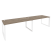 Рабочая станция на О-образном м/к Onix O.MO-RS-2.4.8 3160x800x750 (Тиквуд Темный/Белый Металл)