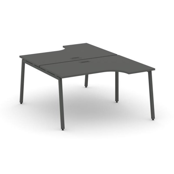 Рабочая станция эргономичная SN-4A.DRPA-022 (1580х1632/1992х750) (Антрацит/Металл Антрацит)