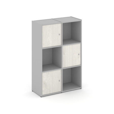 Стеллаж Locker Plus LK.K-002 798x350x1203 (Серый | Дуб Наварра)