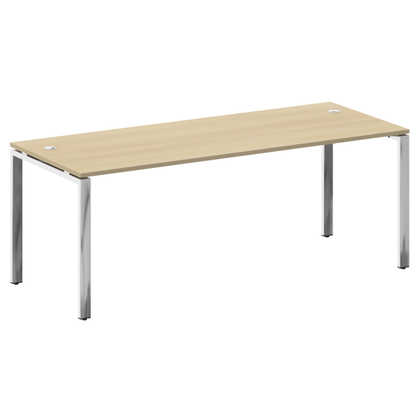 Стол рабочий руководителя на П-обр. м/к БП.СРР-6.8 2000x800x750 (Акация Лорка/Нерж. Сталь)