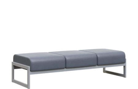 Банкетка трехместная MD.В3  (1855х700х700) (Oregon Серый арт.17/Серый металл)