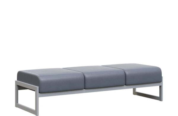 Банкетка трехместная MD.В3  (1855х700х700) (Oregon Серый арт.17/Серый металл)