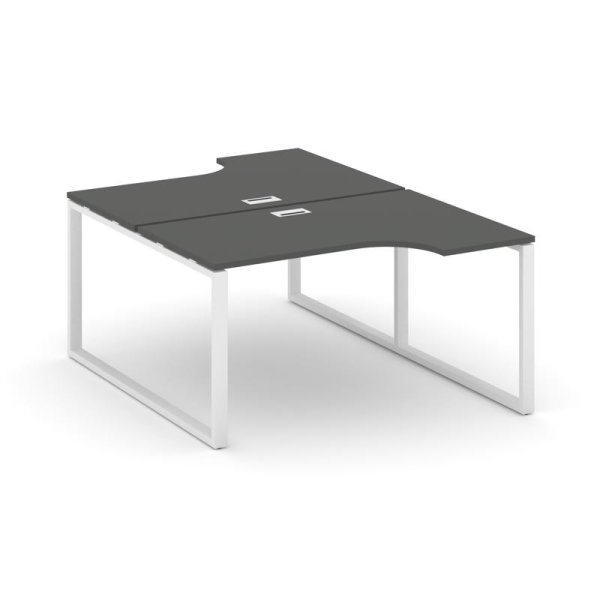 Рабочая станция эргономичная SN-6O.DRPA-002 (1580х1232/1992х750) (Антрацит/Металл Белый)