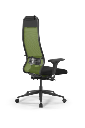 Кресло для руководителя Метта SynchroSit 10 B1-111D - X2+UMF(X1) /Ub00/Wh00/D02P(M24.B11.G19.W02) (Зеленый | Черный)
