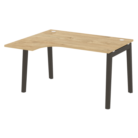 Стол эргономичный левый на деревянных опорах Onix Wood OW.SA-3L 1380x1180x750 (Тиквуд Светлый/Дуб Темный)