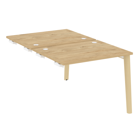 Стол-приставка двойной на деревянных опорах Onix Wood OW.D.SPR-1.8 980x1635x750 (Тиквуд Светлый/Дуб Светлый)