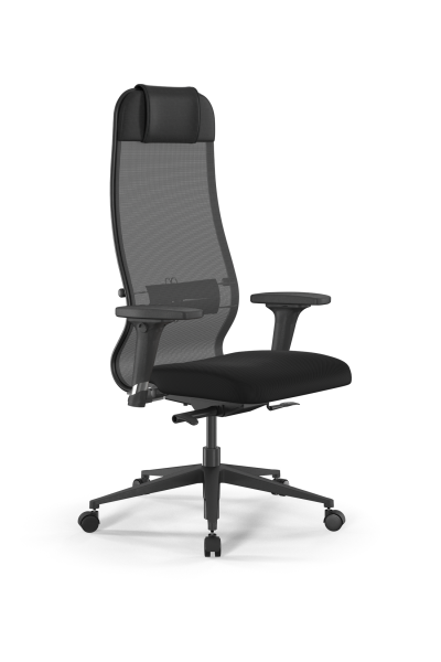 Кресло для руководителя Метта SynchroSit 10 B1-111D - X2+UMF(X1) /Ub00/Wh00/D02P(M24.B11.G19.W02) (Черный)